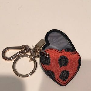 Coach heart key chain